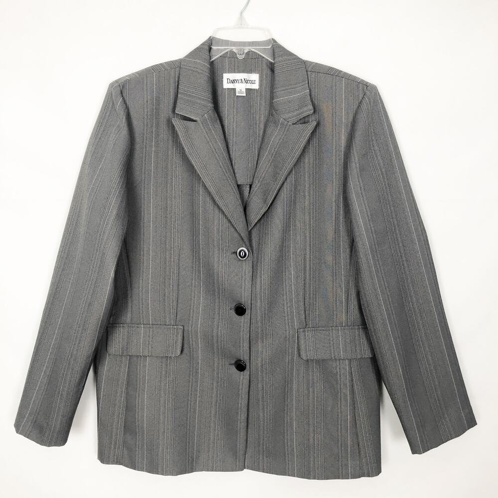 Danny & Nicole Women's Gray Blazer Jacket Size 18
